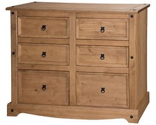 Corona Chest of Drawers 6 Drawer Wide Sideboard Solid Pine by Mercers Furniture®