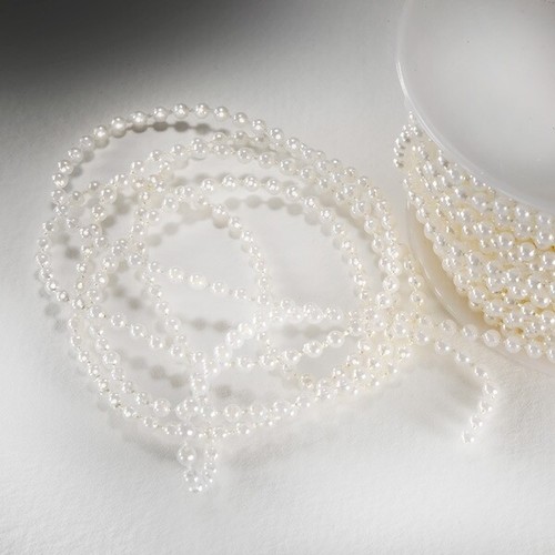 3mm pearl bead string - pearl, trim