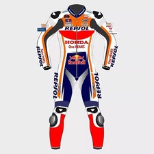 Repsol Honda Motorcycle Racing Suit Cowhide Leather MotoGP Biker Gear