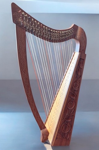 String walnut celtic - walnut, harp.