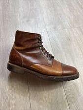 Vintage Polo Ralph Lauren Mens 9.5 Oiled Calf Pebbled Leather Hiking Boots Brown