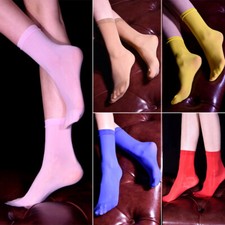 Oil Shiny Silky Ankle Socks