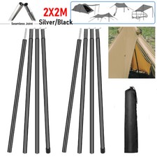 2x Adjustable Universal Telescopic Tent Poles Awning Camping Tarp Pole 50-200cm