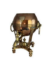 Large Antique Victorian Copper and Brass Hallmarked Silver Sheild Samovar