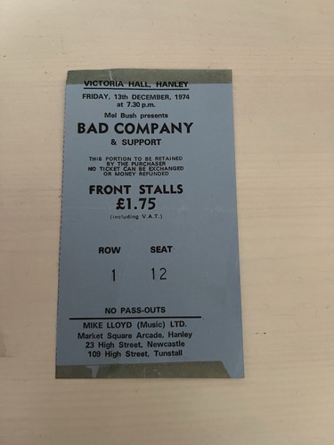 Bad company concert ticket - concert,