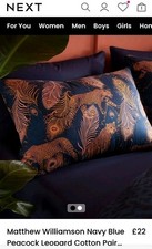 MATHEW WILLIAMSON for NEXT - Standard Pillowcase x 2 Peacock Leopard (pair) NEW 