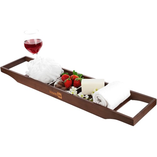 Bamboo bath caddy tray wooden - caddy,