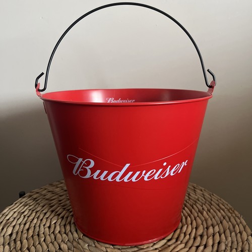 Budweiser red beer ice bucket - budweiser, beer/ice