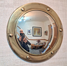 VINTAGE BRASS CONVEX PORTHOLE