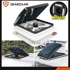 12V Roof Vent Fan Camper Van Motorhome RV Caravan Skylight Vent W/ 4 LED Light
