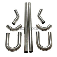 T-304 3" Inch Stainless Steel Exhaust Pipe Mandrel Straight Bend Kit Universal