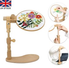 Adjustable Embroidery Hoop Stand-360?? Rotated Cross Stitch Stand Lap Wooden UK