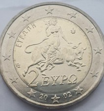 2 Euro Coin Greece 2002 ( S ) Rare and Strike Error,