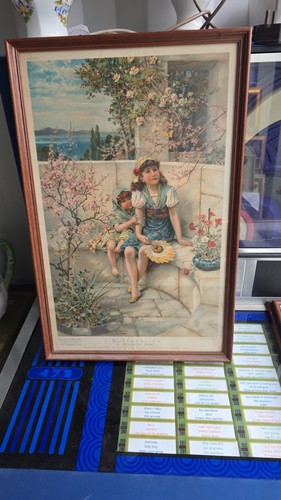 Vintage wooden framed pears - framed,