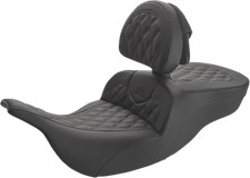 SADDLEMEN Roadsofa* Lattice Stitched Fits Seat - W/ Driver Backrest - Black