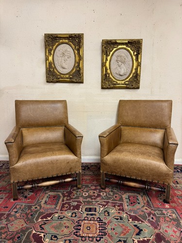Stunning pair oak framed - of,
