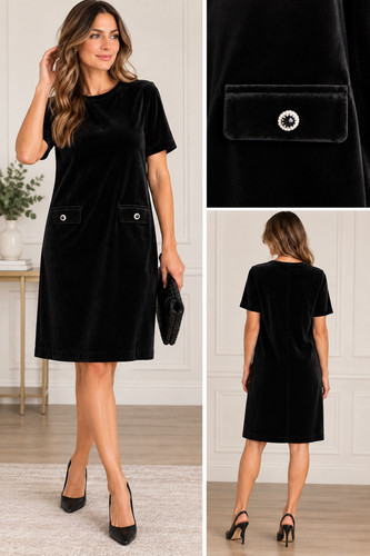 Zara black velvet - l, rhinestone