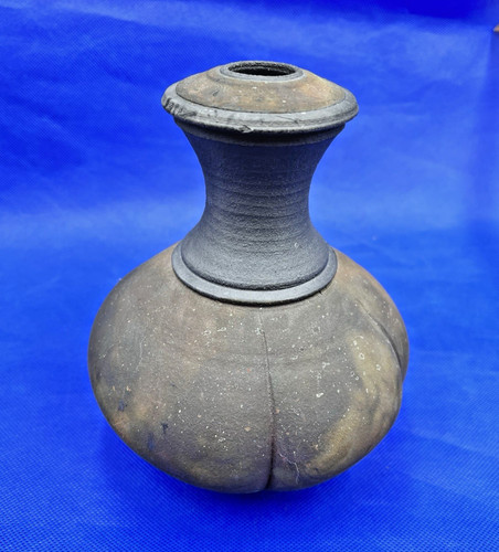 Raku fired pottery vessel - raku,