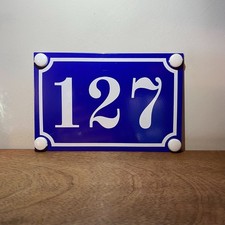 Personalised French Style Blue & White House Number with Screw Caps