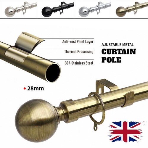 Extendable metal curtain pole - extendable,