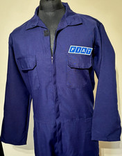 Retro Fiat Badged Zip Front Navy Boiler Suit Polycotton Size XXXL 53-54" Chest