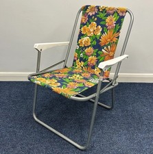 Vtg Retro Floral Garden Deck