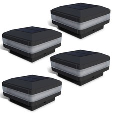 4Pcs Outdoor LED Solar Deck Post Lights Garden Cap Square Landscape Fence Lamps