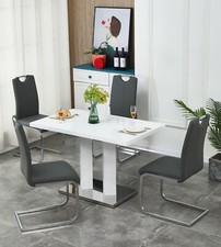 Dining Table Set White High