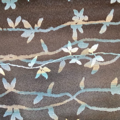 Brown vine floral upholstery - brown,