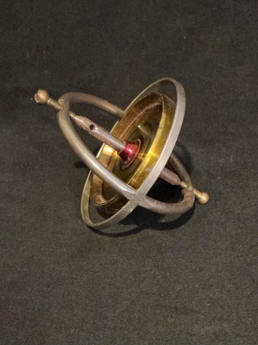 Vintage gyroscope with brass - gyroscope,