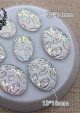 OVAL Leaf  Bling Crystal AB