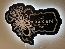 Kraken Black Rum Illuminated Wall LED Light Box Pub Sign, Mancave Bar, USB