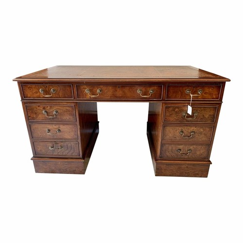 Georgian double pedestal burl - georgian,