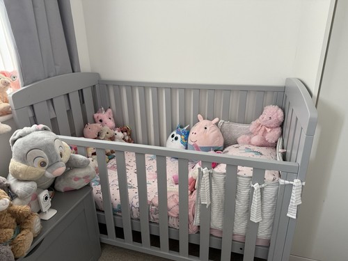 Grey cot bed - grey, care