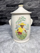 Vintage SylvaC Ware Decorative Ceramic Tea Caddy / Pot / with Lid Storage Jar