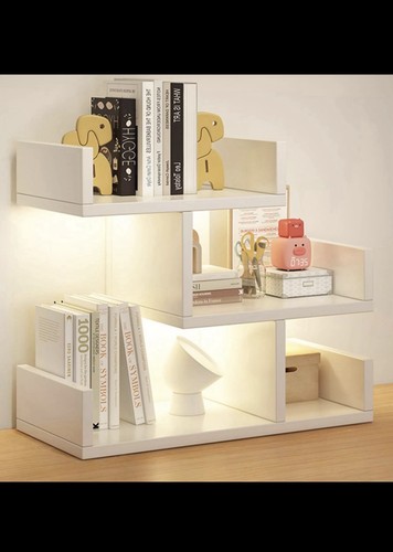 Small book shelf above - small, table