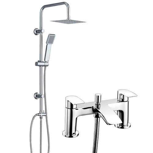 Modern chrome bath - bath, shower