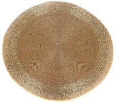 Round Gold Furniture Dining Table Woven Glass Bead Placemat 30cm