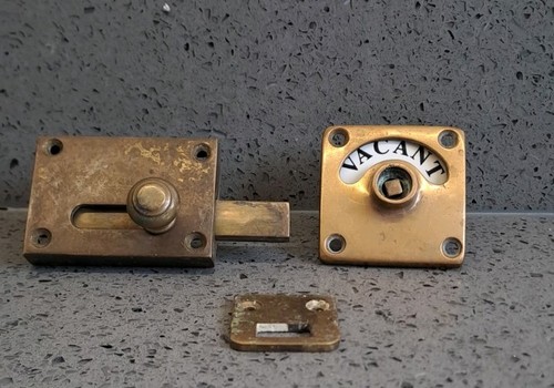 Vintage brass vacant engaged - brass,