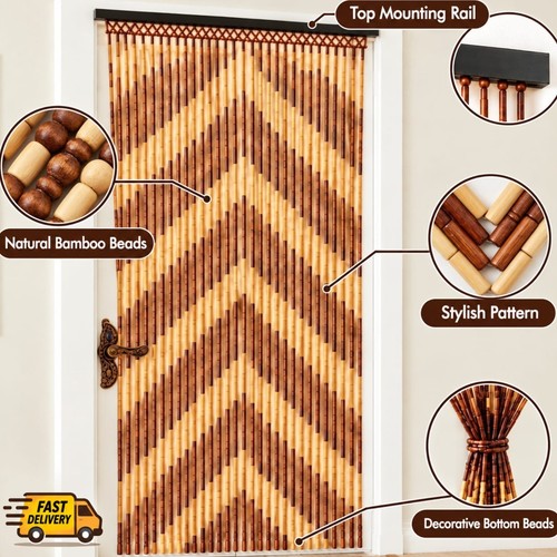 Bamboo beaded door curtain - beaded,