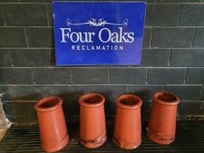 SET OF 4 CLAY CANNON POTS/ RECLAIMED CHIMNEY POTS