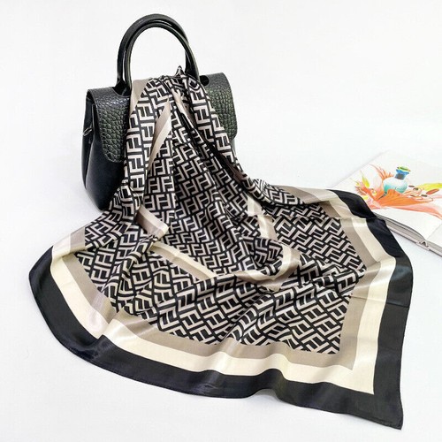 Beige square head neck scarf - beige,