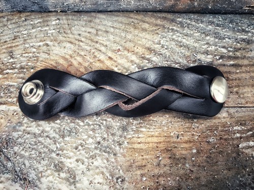 Leather scout woggle - leather, dark