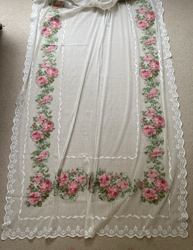 Pair vintage rose bordered - of,