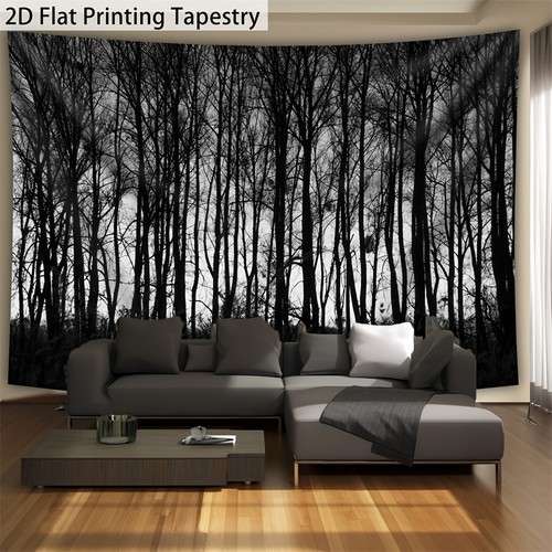Quiet black white forest - black,