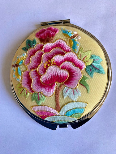 Silver tone embroidered - a,
