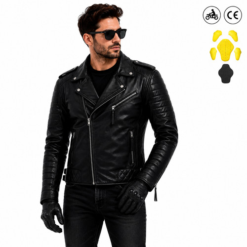 Motorcycle leather jacket - leather,