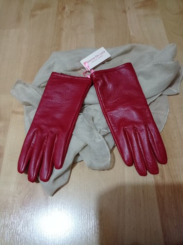 Ladies keather gloves - , red
