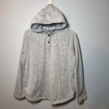 Kyodan Outdoor 1/4 Snap Hoodie Women’s L Pullover Herringbone Weave -Soft & Cozy