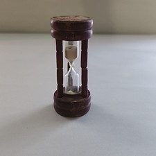 Vintage Wood 3-Minute White Sand hour glass Egg Timer 4”